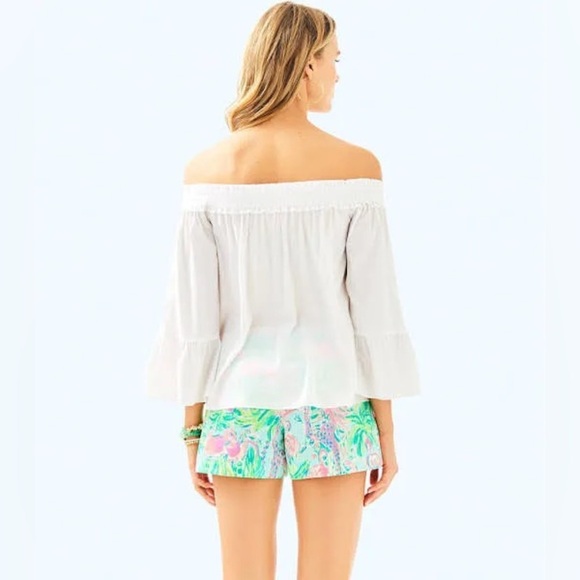 Lilly Pulitzer MoiraOff The Shoulder White Bell Sleeve
Embroidery Ruffle Top XS - Picture 2 of 10